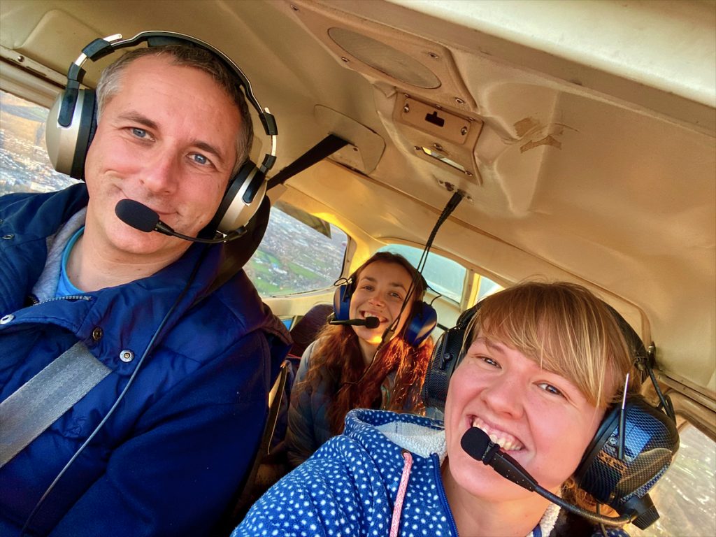 3 passengers in a Cessna