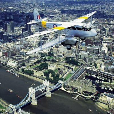 Dragon Rapide flight over central London